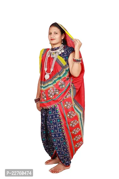 Women's Dress (Adivasi Dress)(Blouse,Odhani Choli(ghaghra)(Black-Blue)-thumb0