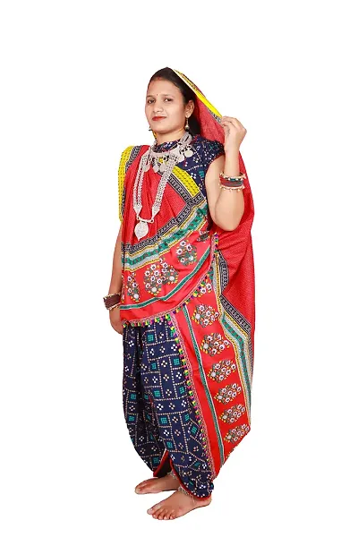 Women's Dress (Adivasi Dress)(Blouse,Odhani Choli(ghaghra)(Black-Blue)