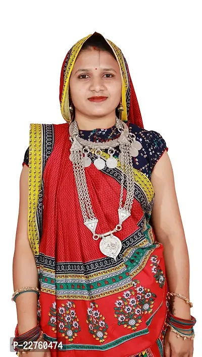 Women's Dress (Adivasi Dress)(Blouse,Odhani Choli(ghaghra)(Black-Blue)-thumb3