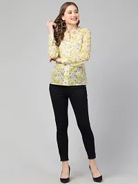 CULPI Women's V-Neck Floral Printed Flared Sleeve Tops Stylish Tops with Unique Design 1/6 Sleeve Top wear for Women's/Girls-thumb4