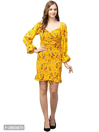 SHRASHTI Short Lenght Classy Dress Women use for Party and Regular Basis (X-Large, Yellow)-thumb0