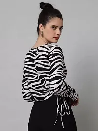 CULPI Women's Camisetas Zebra Print Women Crop Top-thumb4