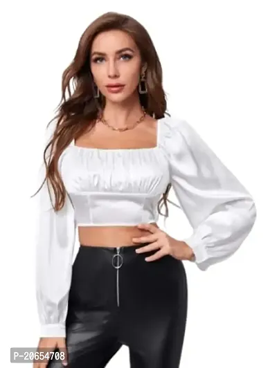 SHRASHTI Women's Crop Top (SHRAS0002_White_X-Large)