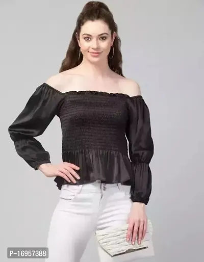 Elegant  Satin  Top For Women-thumb0