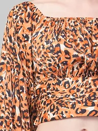 SHRASHTI Women's Regular Fit Crop Top with Animal Print-thumb2