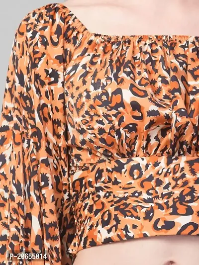 SHRASHTI Women's Regular Fit Crop Top with Animal Print-thumb3