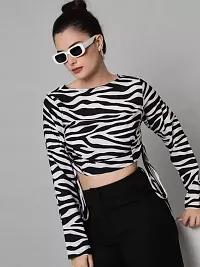 CULPI Women's Camisetas Zebra Print Women Crop Top-thumb2