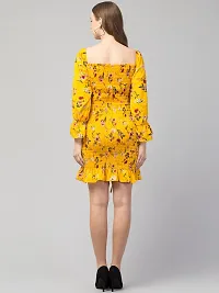 SHRASHTI Short Lenght Classy Dress Women use for Party and Regular Basis (X-Large, Yellow)-thumb1