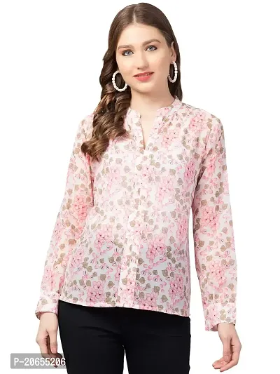 CULPI Women's V-Neck Floral Printed Flared Sleeve Tops Stylish Tops with Unique Design 1/6 Sleeve Top wear for Women's/Girls