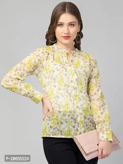 CULPI Women's V-Neck Floral Printed Flared Sleeve Tops Stylish Tops with Unique Design 1/6 Sleeve Top wear for Women's/Girls-thumb2