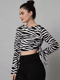 CULPI Women's Camisetas Zebra Print Women Crop Top-thumb5