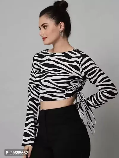 CULPI Women's Camisetas Zebra Print Women Crop Top-thumb6