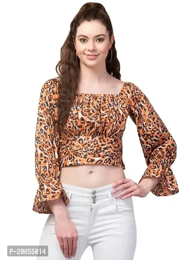 SHRASHTI Women's Regular Fit Crop Top with Animal Print-thumb0