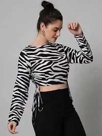 CULPI Women's Camisetas Zebra Print Women Crop Top-thumb3