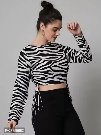 CULPI Women's Camisetas Zebra Print Women Crop Top-thumb4