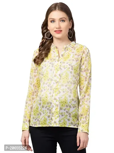 CULPI Women's V-Neck Floral Printed Flared Sleeve Tops Stylish Tops with Unique Design 1/6 Sleeve Top wear for Women's/Girls-thumb0