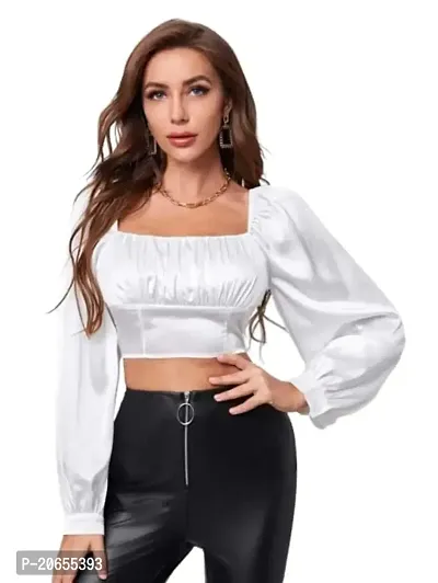 Shrashti Women's Crop Top (shras0002_white_medium)-thumb1