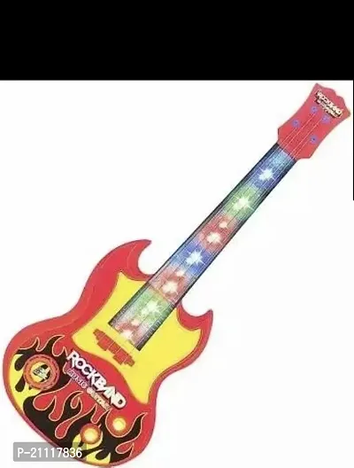 Classic 17 Iinches Battery Operated Guitar Toy With Light Sound And Music For Kids (Red And Yellow Color)