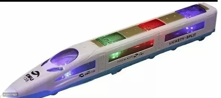 Transparent Bump N Go Bullet Train For Kids With 3D Light And 360 Degree Rotation, Gear Simulation Mechanical Sound And Light (Speed Bullet Train)
