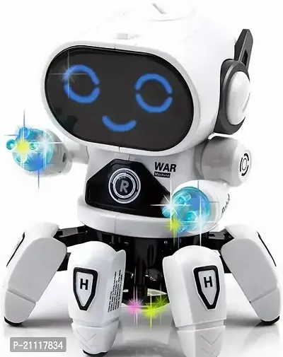 Classic Bot Robot Pioneer Walking Dancing Electronic Robot | Comes With Colorful Lights And Music | Can Move Forward And Backward, Turn Left And Right | Ultimate Fun For Kids - White