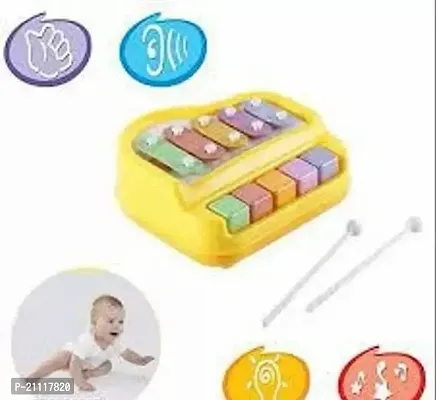 Xylophone 2 In 1 Piano Premium Non Toxic, Non-Battery, 5 Key Scale Musical Instrument For Kids, Toddlers With 2 Mallets