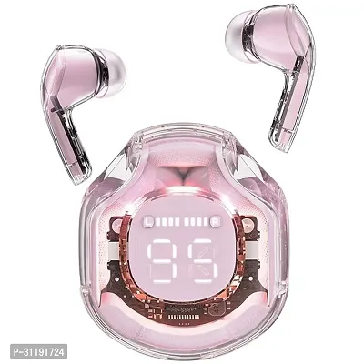 Wireless PRO Transparent ENC Noise Reduction Earbuds With Carry Case Bluetooth Headset Pink Multicolor-thumb0