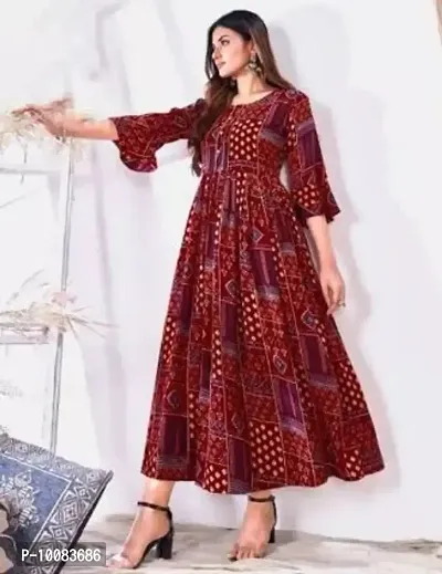 Women Printed Dress For Women-thumb0