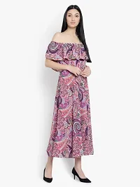 Stylish Multicoloured Georgette Printed A-Line Dress For Women-thumb2