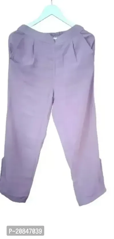 Elegant Cotton Solid Trousers For Women-thumb0