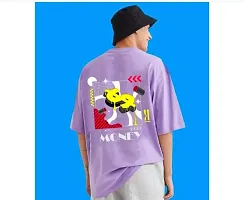 Reliable Purple Cotton Blend Printed Round Neck Tshirt For Men-thumb1