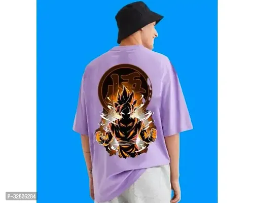 Reliable Purple Cotton Blend Printed Round Neck Tshirt For Men-thumb2