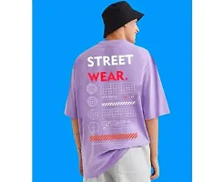 Reliable Purple Cotton Blend Printed Round Neck Tshirt For Men-thumb1