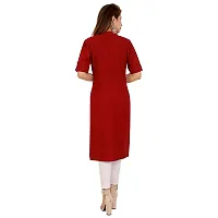 Golden Buta Women's Cotton Golden Button Straight Kurti(M207,L,Maroon)-thumb4