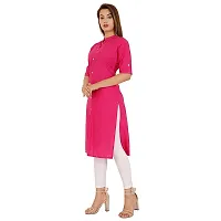 Golden Buta Women's Cotton Golden Button Straight Kurti(M210,XL,Pink)-thumb2