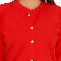 Golden Buta Women's Cotton Golden Button Straight Kurti(M208,XXL,RED)-thumb3