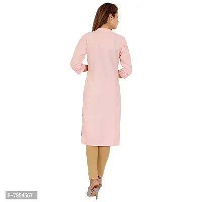 Golden Buta Women's Cotton Golden Button Straight Kurti(M203,M,BABYPINK)-thumb3