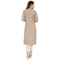 Golden Buta Women's Cotton Golden Button Straight Kurti(M212,XL,LIGHTGREY)-thumb3