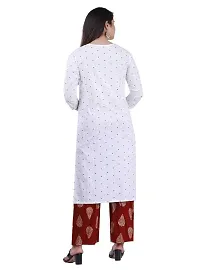 Women's Rayon Kurti  Palazzo with Dupatta Set (MC-POLKA-M_White_Medium)-thumb1