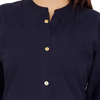 Golden Buta Women's Cotton Golden Button Straight Kurti(M211,XL,NAVYBLUE)-thumb4