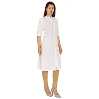 Golden Buta Women's Cotton Golden Button Straight Kurti(M214,L,White)-thumb2