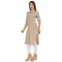 Golden Buta Women's Cotton Golden Button Straight Kurti(M212,XL,LIGHTGREY)-thumb2