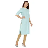 Golden Buta Women's Cotton Golden Button Straight Kurti(M204,XXL,SkyBlue)-thumb1