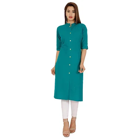 Stylish Cotton Solid Straight Kurti