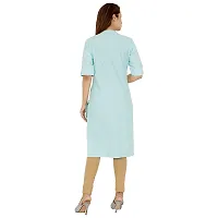 Golden Buta Women's Cotton Golden Button Straight Kurti(M204,XXL,SkyBlue)-thumb3