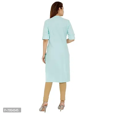 Golden Buta Women's Cotton Golden Button Straight Kurti(M204,XXL,SkyBlue)-thumb4