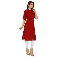 Golden Buta Women's Cotton Golden Button Straight Kurti(M207,XXL,Maroon)-thumb1