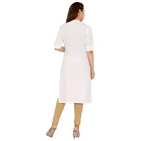 Golden Buta Women's Cotton Golden Button Straight Kurti(M214,XXL,White)-thumb3