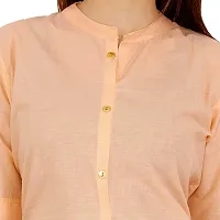 Golden Buta Women's Cotton Golden Button Straight Kurti(M206,L,Peach)-thumb4