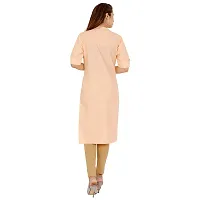 Golden Buta Women's Cotton Golden Button Straight Kurti(M206,M,Peach)-thumb3