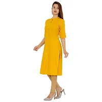 Golden Buta Women's Cotton Golden Button Straight Kurti(M209,M,MUSTURD)-thumb2